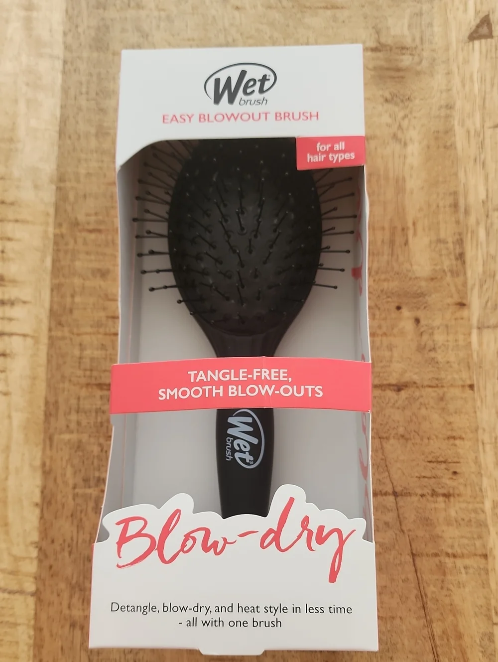 WET BRUSH Easy Blowout Brush and Detangling Comb Set of 2 Full Size Black